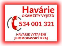Havárie vytápění Jihomoravský kraj - horká linka